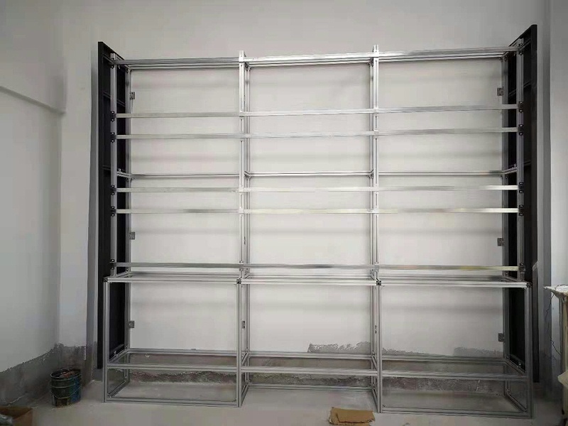 企業(yè)展廳9臺3.5拼縫液晶拼接屏案例現(xiàn)場安裝