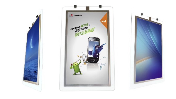 吊掛雙面屏廣告機與單屏廣告機相比有哪些優勢